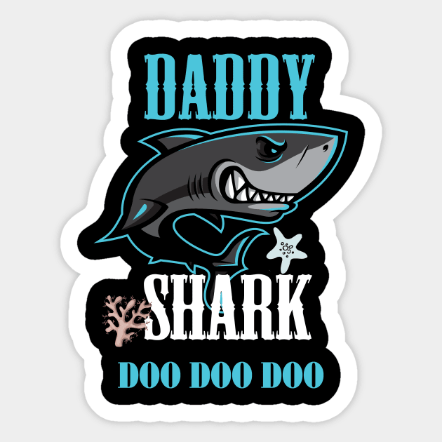 Cute Daddy Shark T-shirt Sticker by Diannas